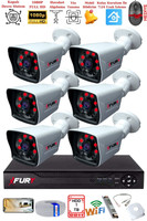 Fury 6 Kameralı 2 MP Full HD Görüntü 6 Atom LED Gece Görüşlü Dış Mekan Güvenlik Kamerası Seti 1 TB