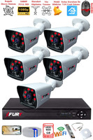 Fury 5 Kameralı 2 MP Full HD Görüntü 6 Atom LED Gece Görüşlü Dış Mekan Güvenlik Kamerası Seti 500 GB