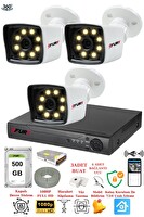 Fury 3 Kameralı 5mp Lens 1080p 2 MP Color Görüntü 8 Warm Led Gece Görüş FHD Güvenlik Kamera 5525W 500 GB