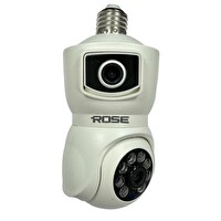 Rose AHD-30125 Akıllı Wireless Ampul Kamera 360 Derece Hareketli Çift Kameralı