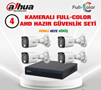Dahua 4 Kameralı 30 Metre Renkli Gece Görüşlü Full HD Güvenlik Kamera Seti