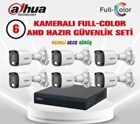 Dahua 6 Kameralı 30 Metre Renkli Gece Görüşlü Full HD Güvenlik Kamera Seti