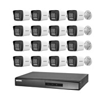 Hikvision 16 Kameralı 4 MP Hybrid Light IP Güvenlik Kamera Seti DS-2CD1043G2-LIUF (Dahili Mikrofonlu)