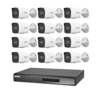 Hikvision 12 Kameralı 4 Mp ColorVu İp Güvenlik Kamera Seti DS-2CD1047G2H-LIUF (Dahili Mikrofonlu)