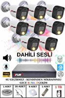 Fury 8'li Sesli Gece Renkli Görüş Güvenlik Kamerası Su Geçirmez Güvenlik Kamerası Seti 1 TB