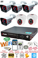Fury 2 İç 4 Dış Kameralı 5mp Lens 2mp Görüntü Gece Görüşlü Full Hd Güvenlik Kamerası 14125525 320 GB