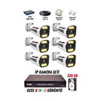 Fury 1506 6 Kameralı IP Güvenlik Kamerası Seti 4 MP Gece Renkli Su Geçirmez 320 GB