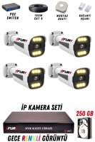 Fury 4 Kameralı 4 MP Gece Renkli Su Geçirmez IP Güvenlik Kamerası Seti 1506 250GB