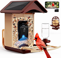 BirdLegend BL01 Kameralı Kuş Yemliği Güneş Enerjili Kırmızı