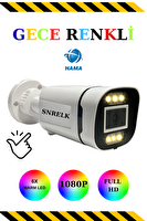 Snrelk 6X LED Warm Lıght 1080P FHD Geniş Açı Renkli Gece Görüşlü (IR) Kamerası