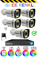 Snrelk Sencrom Hama 5'li 1080P FHD Renkli 320 GB Güvenlik Gece Görüşlü (IR) Kamera Set