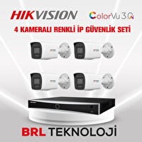 Hikvision 4 MP 4 Kameralı AcuSense ColorVu 3.0 AI  IP Güvenlik Kamera Seti DS-2CD1047G3-LIUF - Dahili Mikrofonlu