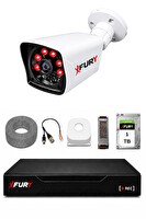 Fury 1 Kameralı Güvenlik Kamera Seti 2 MP 1080P Full HD 6 Atom LED Gece Görüşlü 1 TB HDD 5525