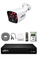 Uptech 1 Kameralı Güvenlik Kamera Seti 2MP 1080P Full HD 6 Atom LED Gece Görüşlü 320GB HDD 5525