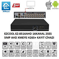 Ezcool EZ-8516AHD 16 Kanal 5MP 1 HDD Xmeye DVR Kayıt Cihazı