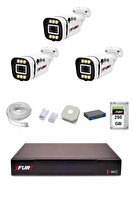Fury IP 3 Kameralı 1080P Sesli 6 Warm LED Renkli Gece Görüşlü Güvenlik Kamera Sistemi 250GB 1606
