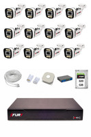 Fury IP 12 Kameralı 1080P Sesli 6 Warm LED Renkli Gece Görüşlü Güvenlik Kamera Sistemi 320GB 1606