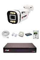 Fury IP 1 Kameralı 1080P Sesli 6 Warm LED Renkli Gece Görüşlü Güvenlik Kamera Sistemi 320GB 1606