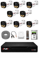Fury 8 Kameralı Güvenlik Kamera Seti 4 Warm LED Gece Renkli Görüş 320 GB HDD