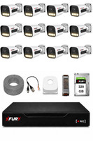 Fury 12 Kameralı Güvenlik Kamera Seti 4 Warm LED Gece Renkli Görüş 320 GB HDD 5500
