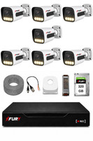 Fury 7 Kameralı Güvenlik Kamera Seti 4 Warm LED Gece Renkli Görüş 320 GB HDD 5500