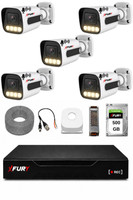Fury 5 Kameralı Güvenlik Kamera Seti Sesli 4 Warm LED Gece Renkli Görüş 500 GB HDD 5500s