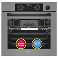Simfer Steam Master Cam Dijital Saat Göstergeli  Ankastre Fırın Gri ( SB8246 )