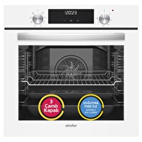 Simfer 8209 QS 9 Fonk Cam Power Turbo Dijital Saatli Beyaz Ankastre Fırın