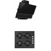Luxell Siyah Cam Ankastre Set (LX-40 TAHDF + DA6-835)