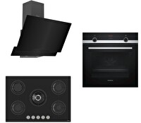 Siemens & Ferre Large Black Star Ankastre Set 130 (HB514FBR0T + D063 + RS035)