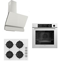 Ferre Steamart Cs Serisi Lux Beyaz Ankastre Set (XE64CB - CS206 - D081)