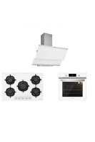 Silverline Beyaz Cam Ankastre Set (3420 Classy 60 - CS5364W01 - BO6504W01)