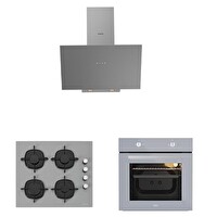 Silverline Karma Gri Cam Ankastre Set (3481 - CS5335S01 - Esty AEF6601S04)