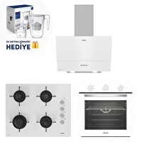 Altus Beyaz Cam Ankastre Set (535 HW -159 GWH - 321 W Turbo) - Su Arıtma Sürahisi Hediyeli