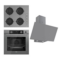 Ferre Steamart & Fryart Serisi Buharlı Pişirme Gri Ankastre Set (CS208 - XE64CPR - D079)