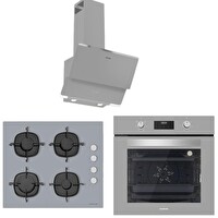 Silverline Gri Cam Ankastre Set (3490 Oslo - CS5335S02 - BO6502S02)