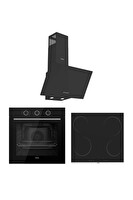 Ferre Elektrikli Ocaklı Siyah Ankastre Set (D086 - MS261 - XE62CS Flowart)