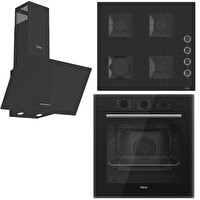 Ferre Flowart Basic Siyah Ankastre Set (QBL62CS - SS205 - D086)
