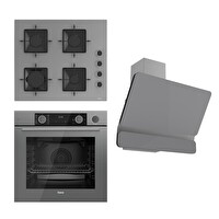 Ferre Steamart SS Serisi Gri Ankastre Set (SS208 - XE64CPR - D081 )