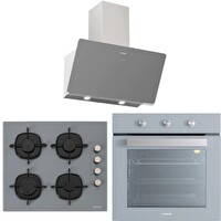 Silverline Gri Cam Ankastre Set (BO6503S01 - CS5335S01 - 3457 Soho 60)