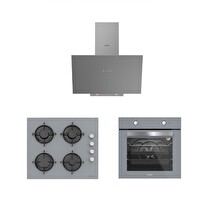 Silverline Gri Ankastre Set (BO65E1S01 - CS5349S01 - 3481 Flam 60)