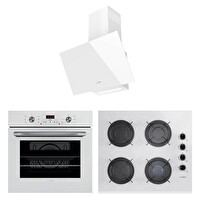 Lanova İnci Beyaz Cam Ankastre Set (3206W01 - G16400-202 - 3220W6)