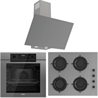 Ferre FryArt Artline 7 Programlı Dijital Turbo Gri Ankastre Set (QEP63CPR - CS208-FA - D079-SA)