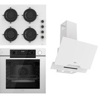 Ferre Steamart - Fryart - Sılentart Serisi Emaye Izgara Beyaz Ankastre Set (QEP64CB - CS206-FA -D064-SA)