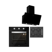 Silverline 60 CM Siyah Cam Ankastre Set ( BO6503B01 - CS5343B01 - 3457 Soho )