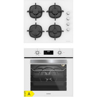 Silverline 2'li  Beyaz Cam Ankastre Set ( BO6502W02 - CS5343W01 )
