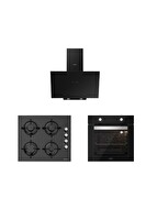 Silverline Siyah Cam Ankastre Set ( CS5349b01 - BO650101 - 3481 Flam 60 )