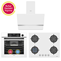 Simfer 11 Fonksiyon Steam Master Beyaz 3'lü Ankastre Set ( 8245 - 3654 - 8739 )