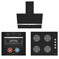 Simfer 10 Fonksiyon Airfryer Siyah Dijital 3'lü Ankastre Set (8215 - 3500 - 8738)
