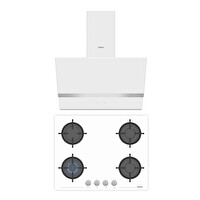 Simfer 2'li Steam Beyaz Cam Ankastre Set (3654-N - 8739)